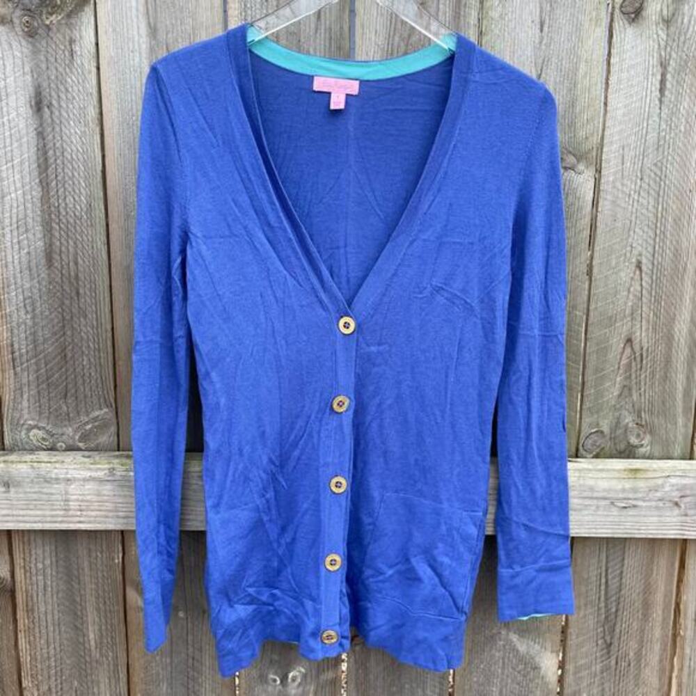 Lilly Pulitzer Heidi Cardigan Women Button Front Knit Classic Sweater Size Small